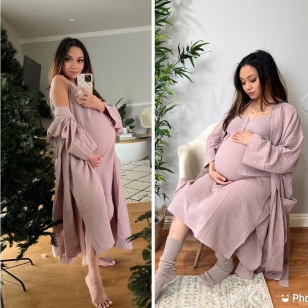 EUC Hatch Maternity Mauve Night Gowns